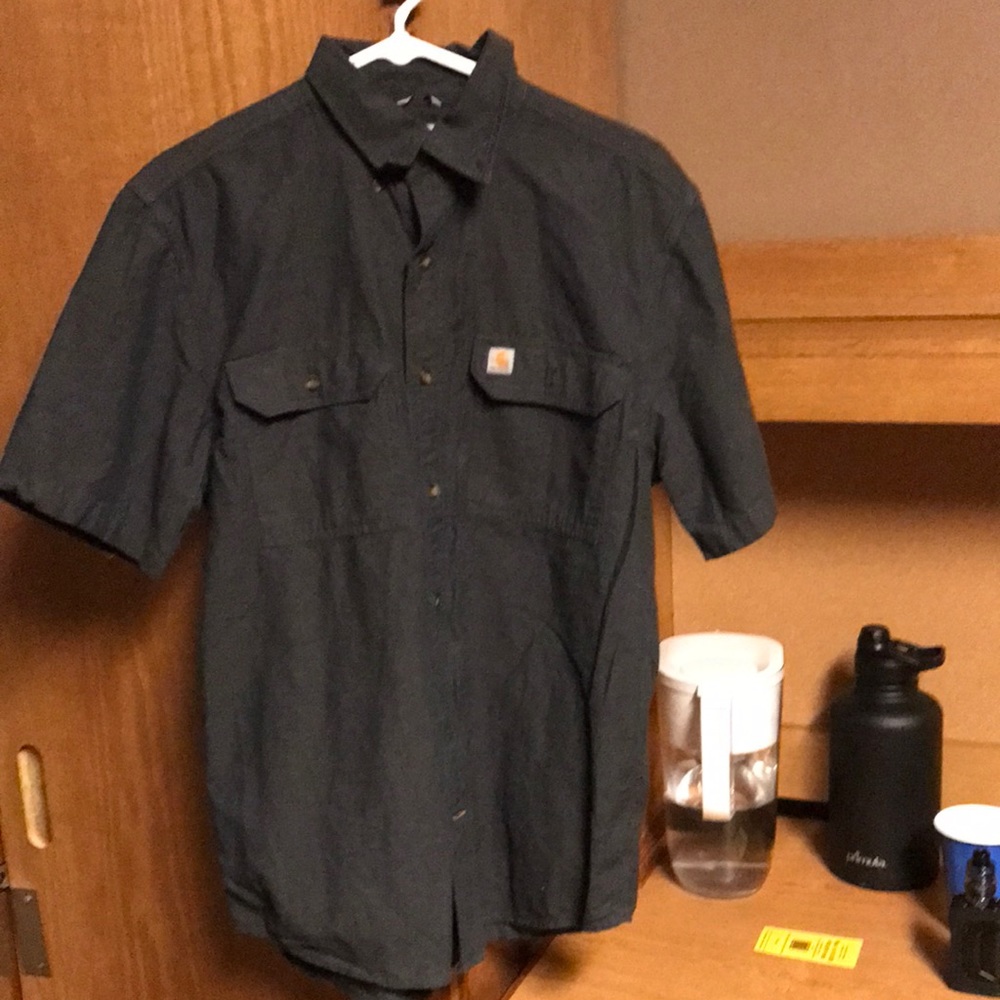 Mens Carhart dark grey button down Medium